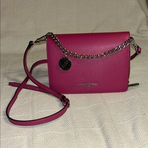 Karl Lagerfeld Lourdes Leather Plum Colored Crossbody Bag